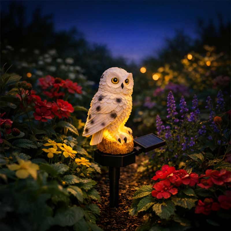 Соларна градинска лампа Бухал с топла LED светлина, GARDLOV - Image 2