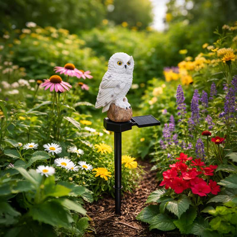 Соларна градинска лампа Бухал с топла LED светлина, GARDLOV - Image 3