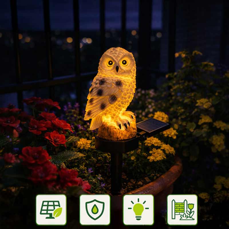 Соларна градинска лампа Бухал с топла LED светлина, GARDLOV - Image 5