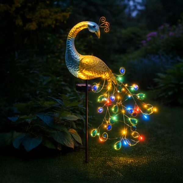 Соларна градинска лампа Паун с LED светлина, GARDLOV