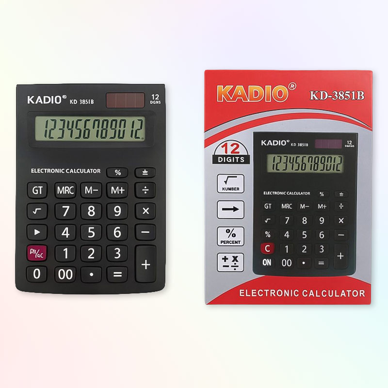 Електронен калкулатор Kadio KD-3851B, 14×10 см, 12-разряден дисплей