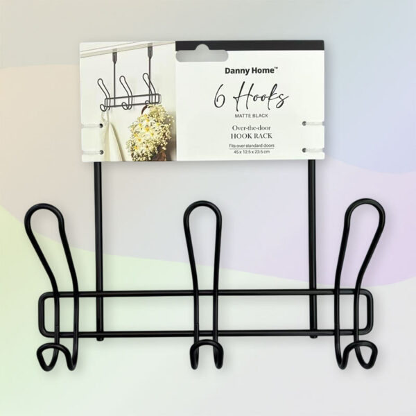 Mетална закачалка за врата с 3 куки Danny Home, 45 х 12.5 х 23.5 cm