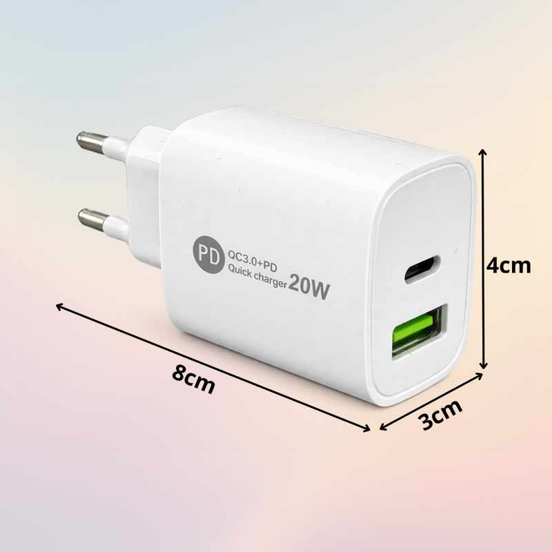Бързо зарядно 20 W USB-A, USB-C с кабел 3 в 1 - Image 7