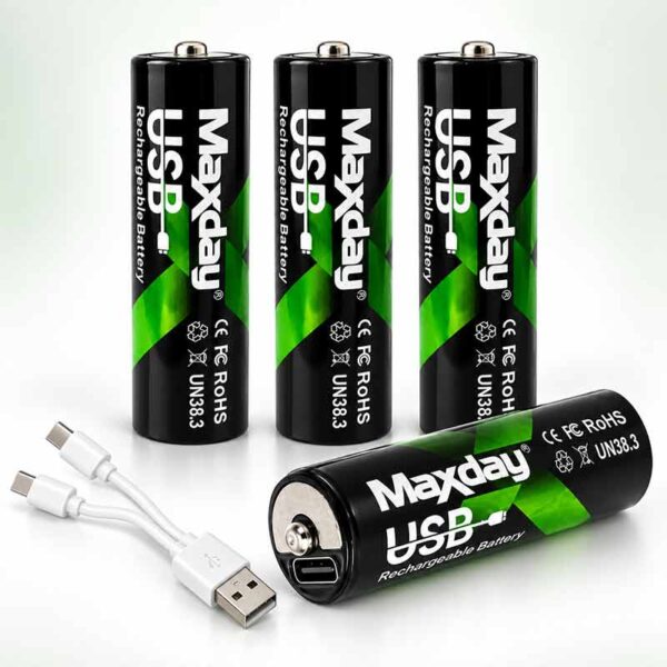 Презареждащи се акумулаторни батерии AA Li-Ion 1,5 V, 1466 mAh, 4 броя, USB-C
