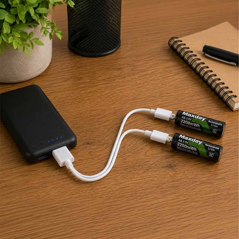 Презареждащи се акумулаторни батерии AA Li-Ion 1,5 V, 1466 mAh, 4 броя, USB-C - Image 4