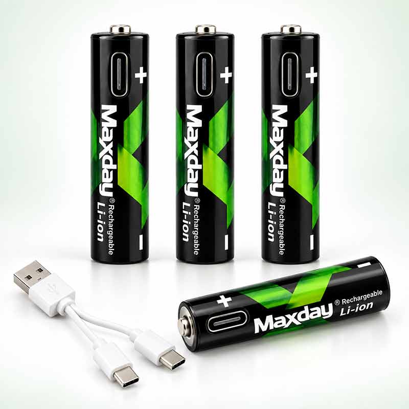 Презаредащи се акумулаторни батерии AAA Li-Ion 1,5 V, 440 mAh, 4 броя, USB-C