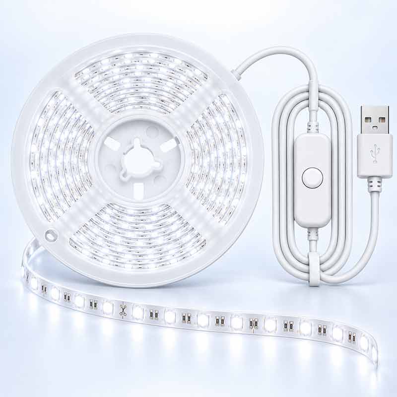 Самозалепваща LED лента 5 м, USB 5V, студено бяла светлина - Image 2