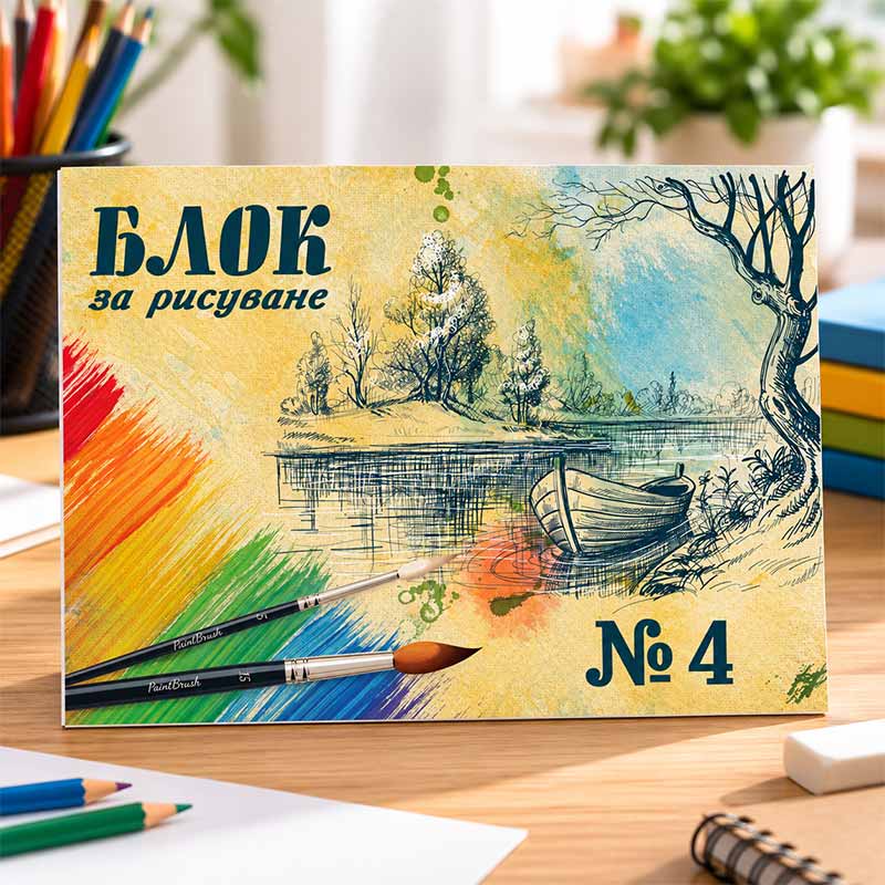 Блок за рисуване №4, 10 листа, офсет 170 г/м²