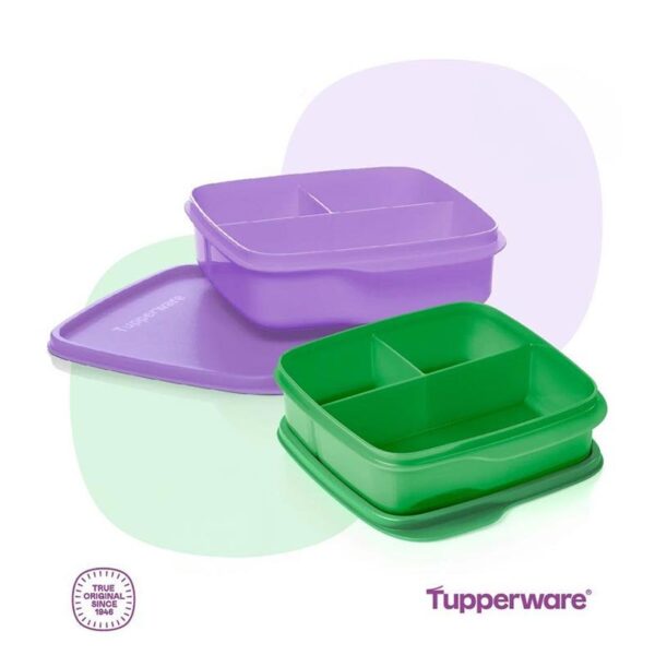 Tupperware разделена кутия за храна 550 мл с 3 отделения